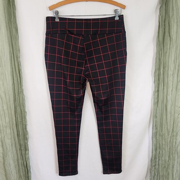 Shosho Black Red Stripes Stretch Skinny Pull-on Pants Size 1X - Picture 3 of 5